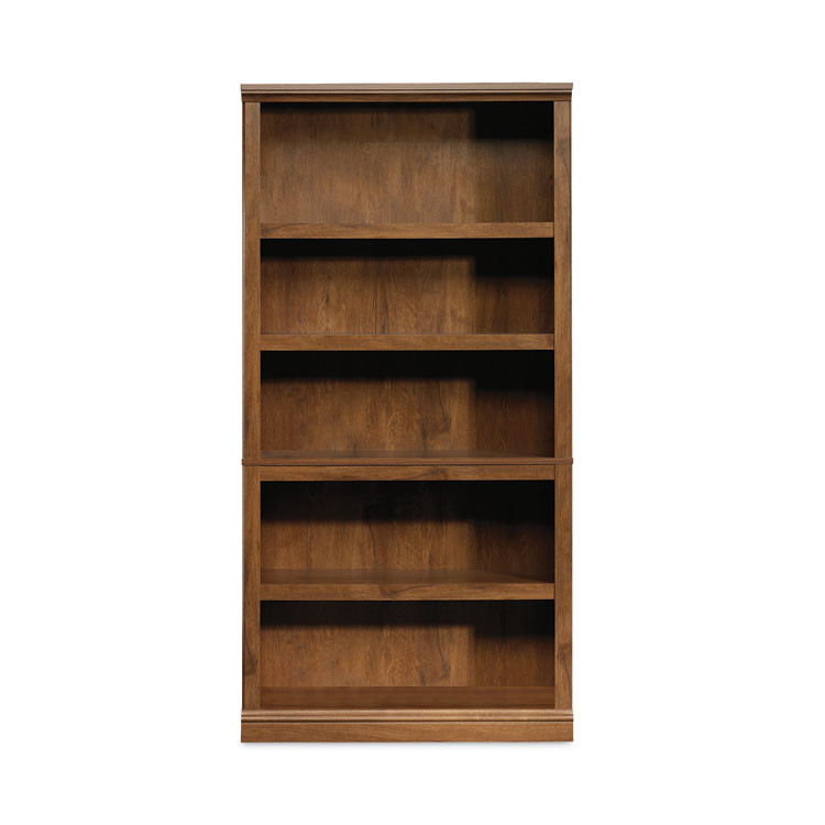 SAUDER WOODWORKING COMPANY 410367 Select Collection Bookcase, Five-Shelf, 35.27w x 13.22d x 69.76h, Oiled Brown