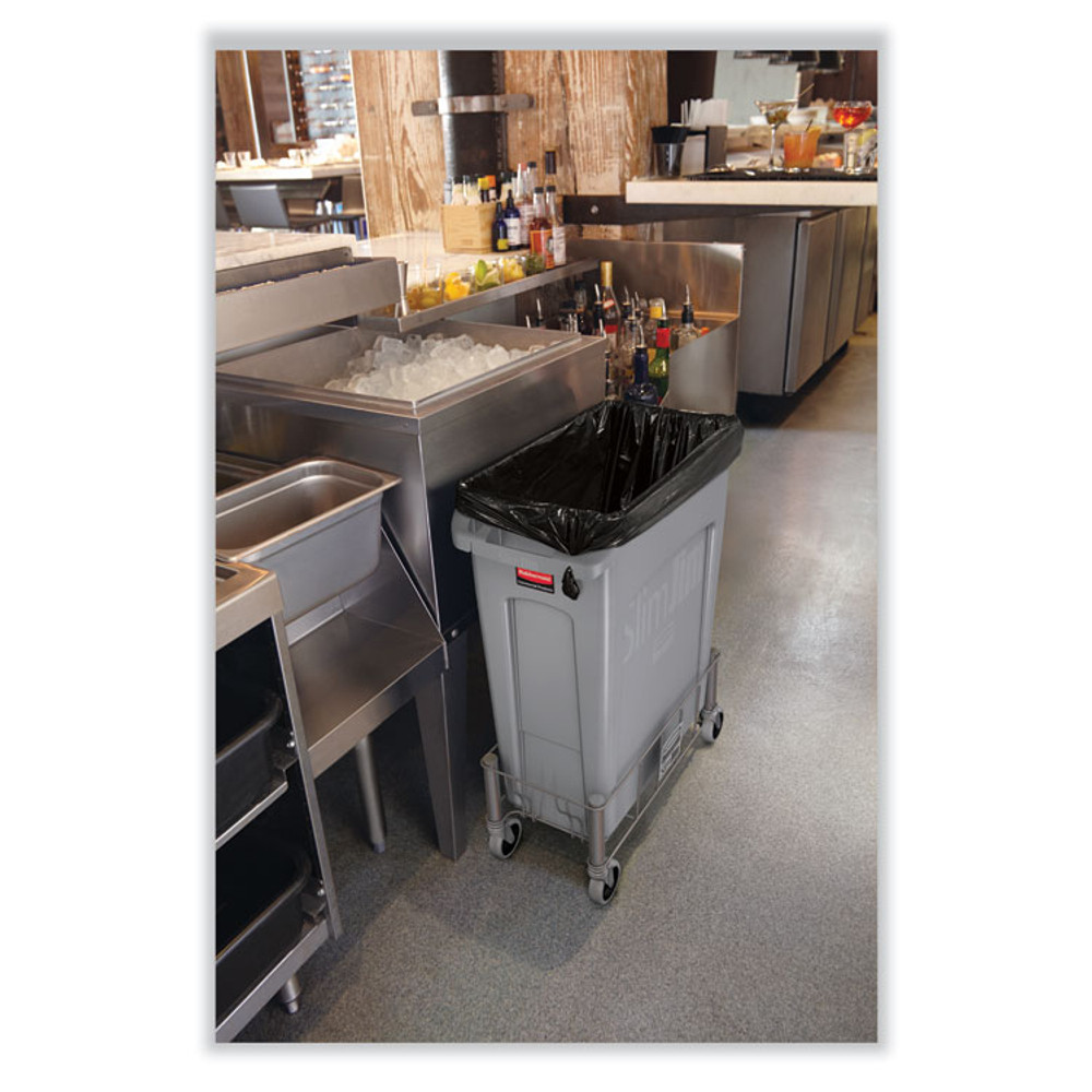 RUBBERMAID COMMERCIAL PROD. 354060GY Slim Jim with Venting Channels, 23 gal, Plastic, Gray