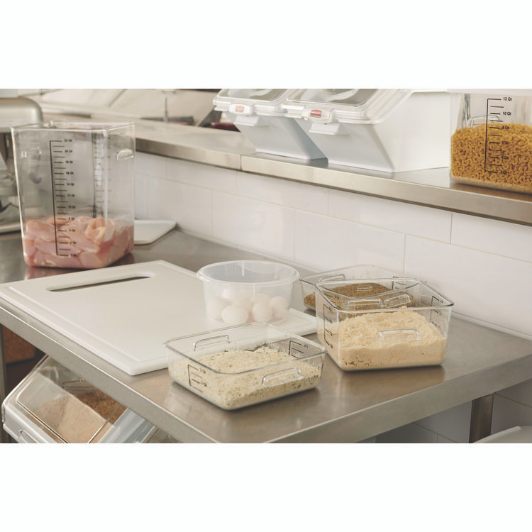 RUBBERMAID COMMERCIAL PROD. 6302 CLE SpaceSaver Square Containers, 2 qt, 8.8 x 8.75 x 2.7, Clear, Plastic