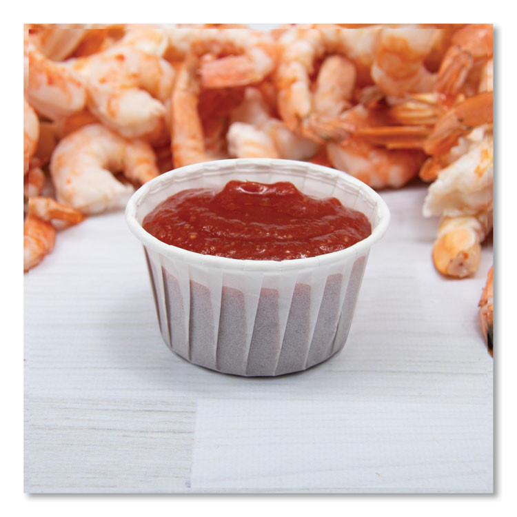 DART SOLO® 400 Paper Portion Cups, 4 oz, White, 250/Bag, 20 Bags/Carton