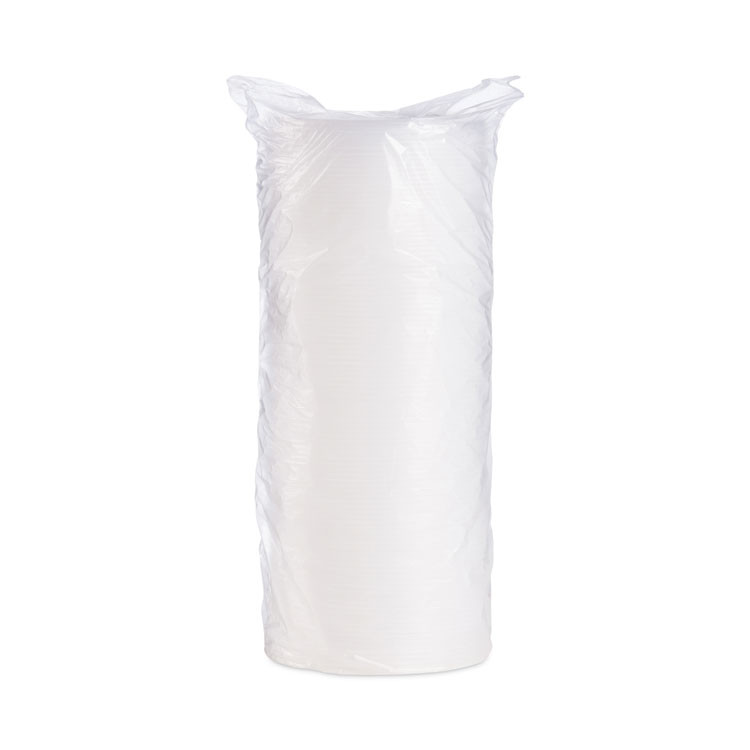 DART 20JL Plastic Lids for Foam Cups, Bowls and Containers, Flat, Vented, Fits 6 oz to 32 oz, Translucent, 100/Pack, 10 Packs/Carton