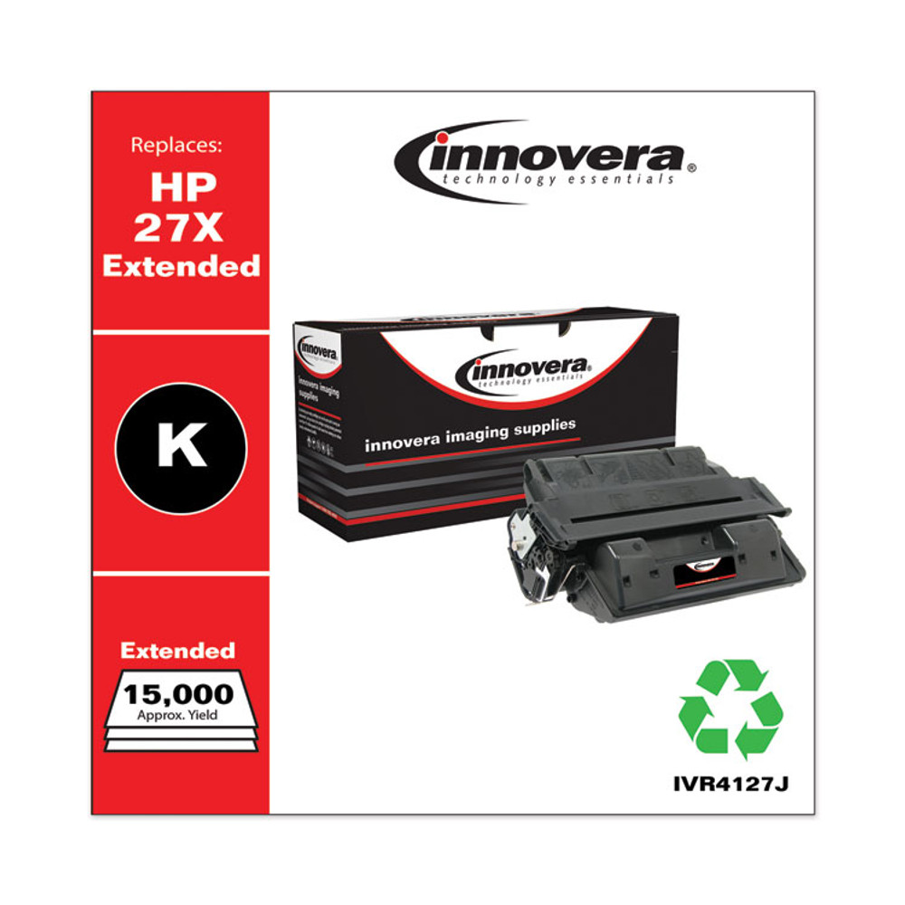 INNOVERA 4127J Remanufactured Black Extended-Yield Toner, Replacement for 27X (C4127XJ), 15,000 Page-Yield