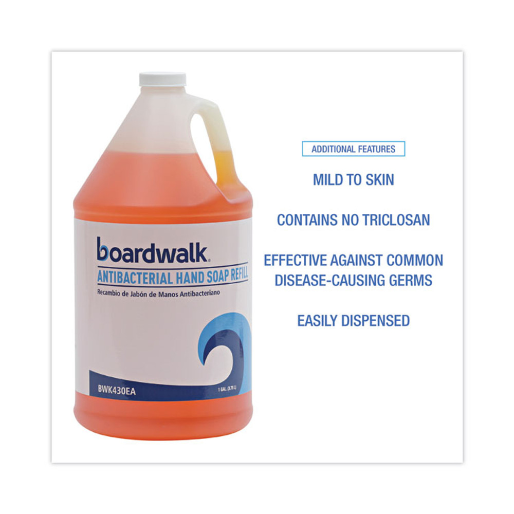 BOARDWALK 430EA Antibacterial Liquid Soap, Clean Scent, 1 gal Bottle