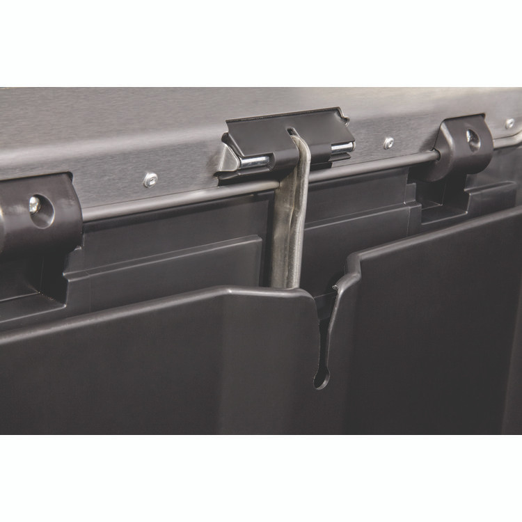 RUBBERMAID COMMERCIAL PROD. 1901999 Slim Jim Stainless Steel Step-On Container, Front Step Style, 24 gal, Stainless Steel, Black