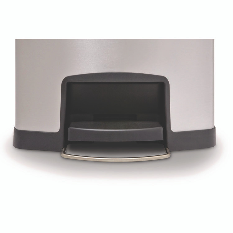 RUBBERMAID COMMERCIAL PROD. 1901999 Slim Jim Stainless Steel Step-On Container, Front Step Style, 24 gal, Stainless Steel, Black