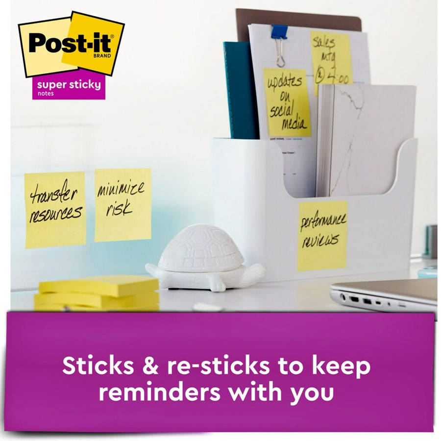3M Post-it&reg; R33018SSCYCP Post-it&reg; Super Sticky Dispenser Notes - Canary Yellow