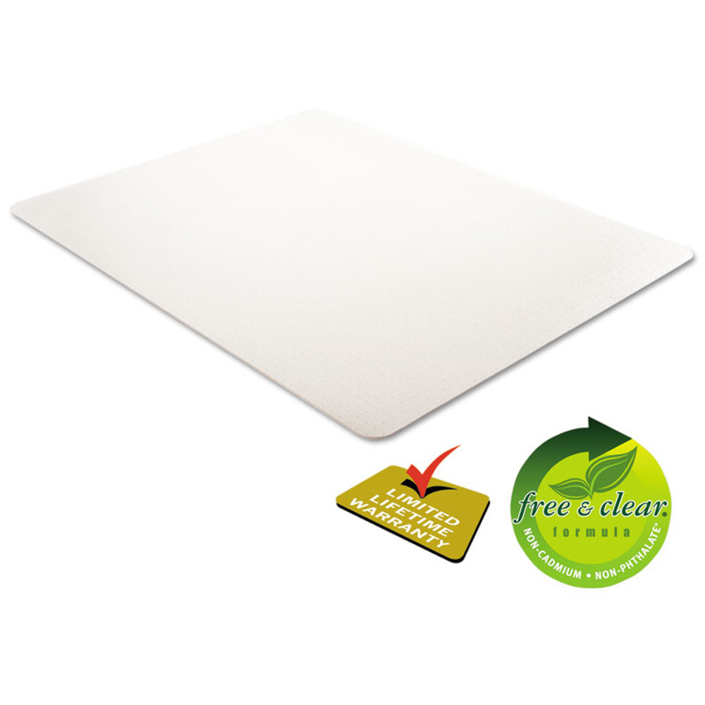 DEFLECTO CORPORATION CM11442F EconoMat Occasional Use Chair Mat, Low Pile Carpet, Flat, 46 x 60, Rectangle, Clear