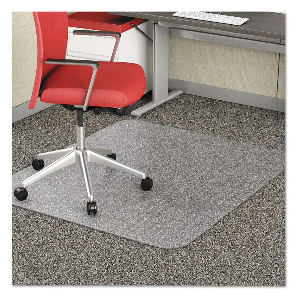 DEFLECTO CORPORATION CM11442F EconoMat Occasional Use Chair Mat, Low Pile Carpet, Flat, 46 x 60, Rectangle, Clear