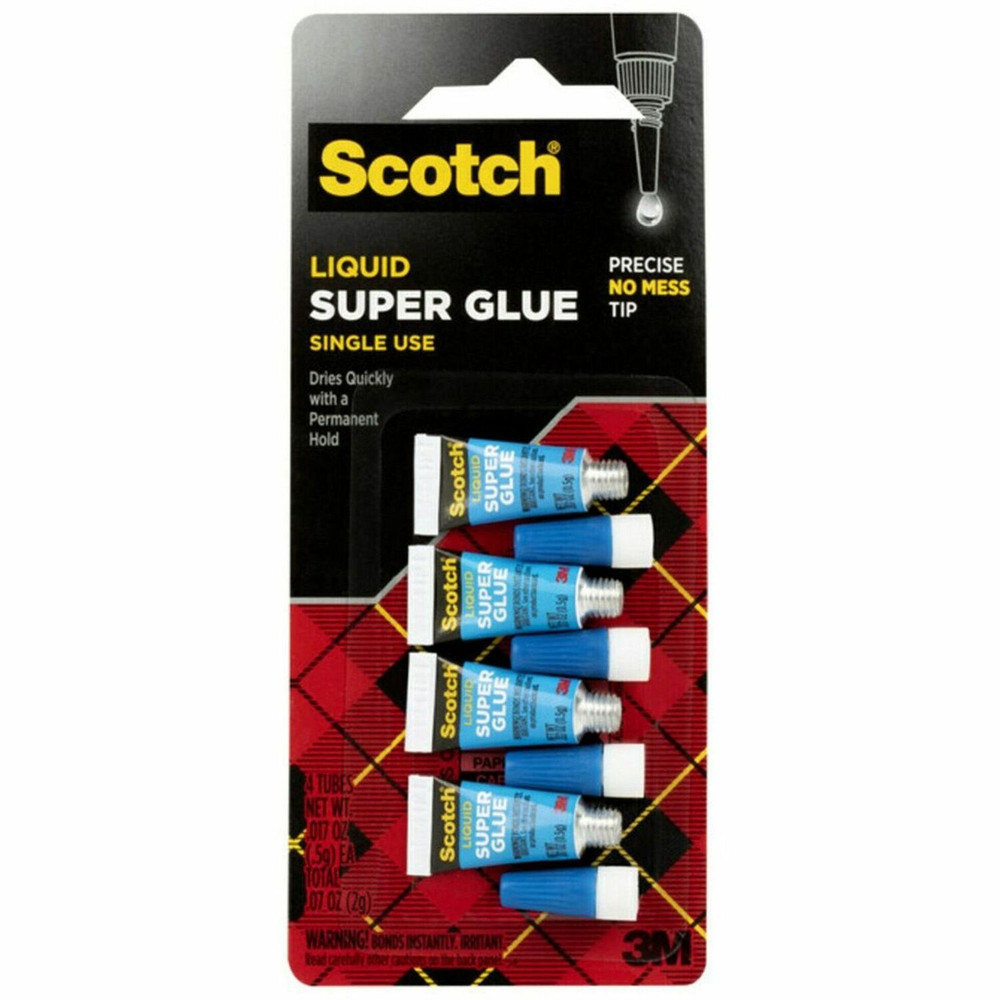 3M Scotch AD114 Scotch Super Glue Liquid - 0.05 grams Single-Use Tubes