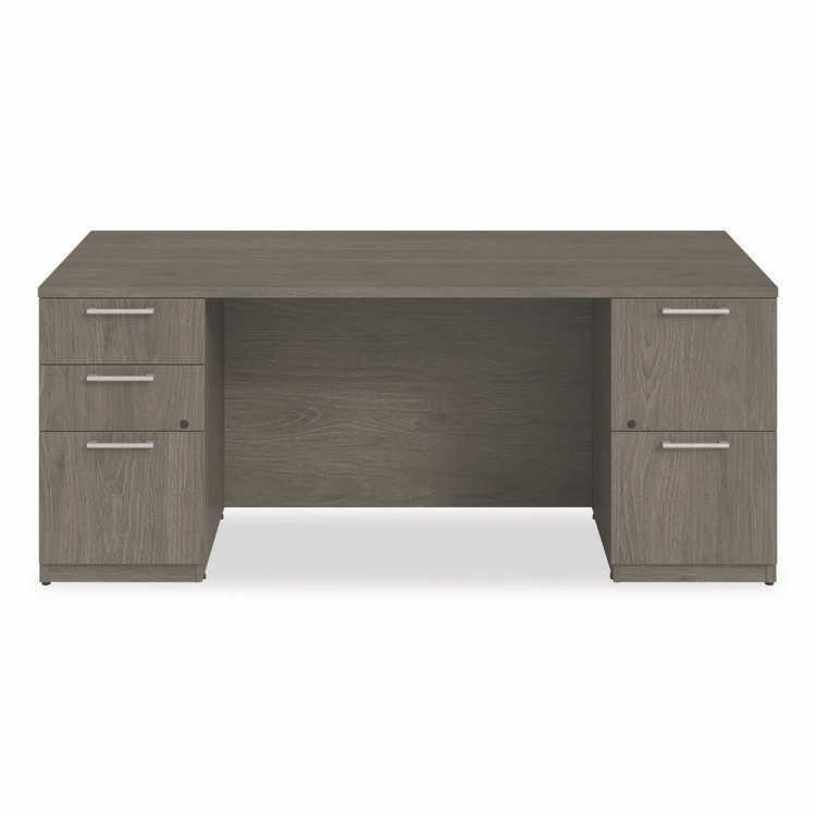 ALERA SVDP7236WA Alera Seville Series Double Pedestal Desk, 72" x 36" x 29", Walnut
