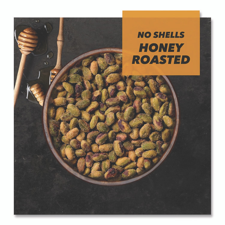THE WONDERFUL COMPANY, LLC PAR91086 No Shells Honey Roasted Pistachios, 2.25 oz Bags, 8/Box