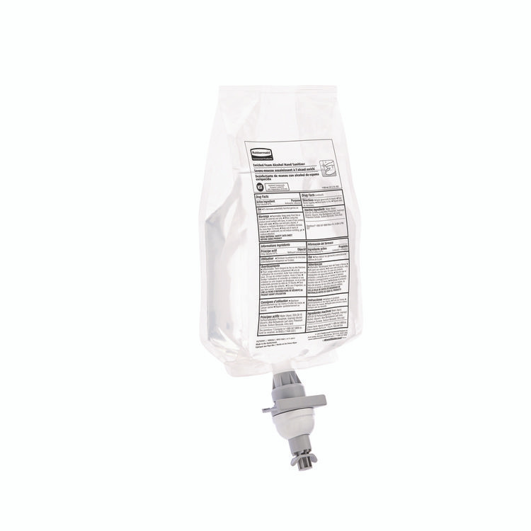 RUBBERMAID COMMERCIAL PROD. 2080802 AutoFoam Refill With Alcohol Foam Hand Sanitizer, Clear, 1,000 mL, Unscented, 4/Carton
