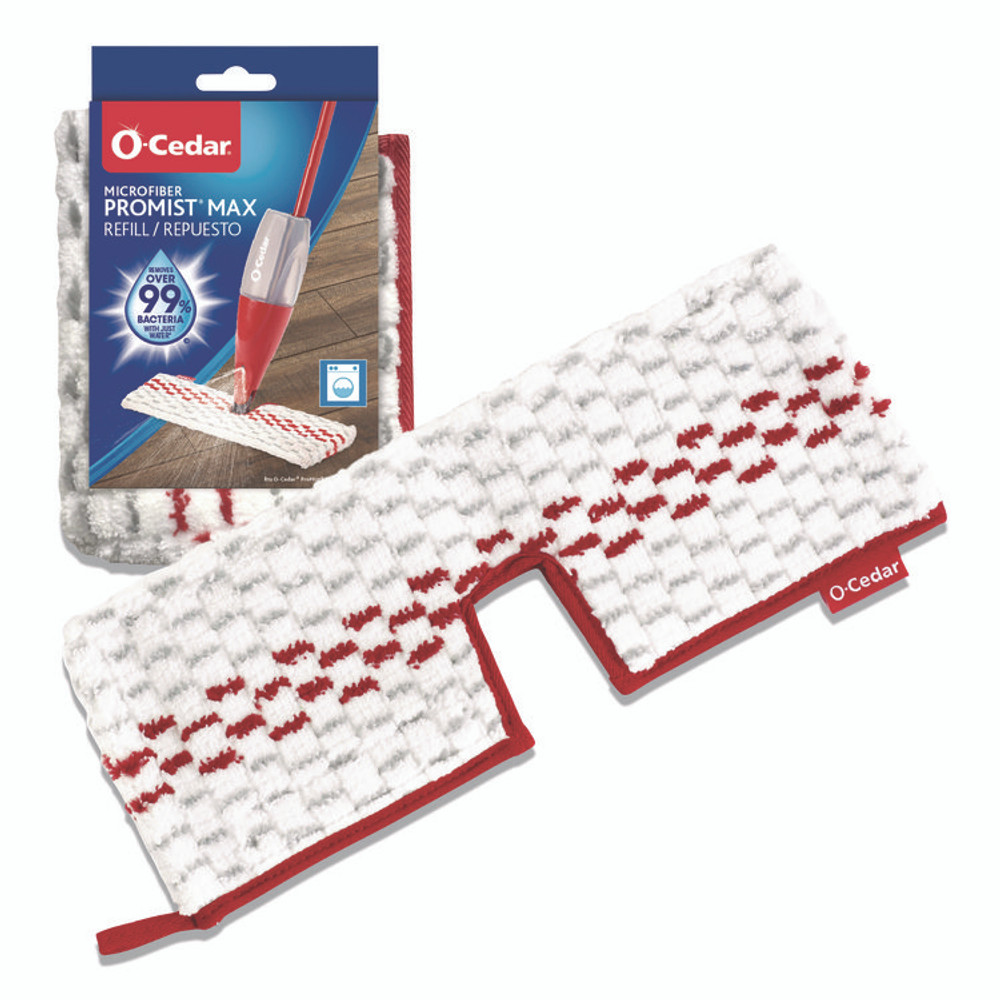 FREUDENBERG HOUSEHOLD PRODUCTS O-Cedar® 173579CT ProMist MAX Refill, Microfiber, Custom Size for ProMist Mop System, Red/White/Gray, 4/Carton