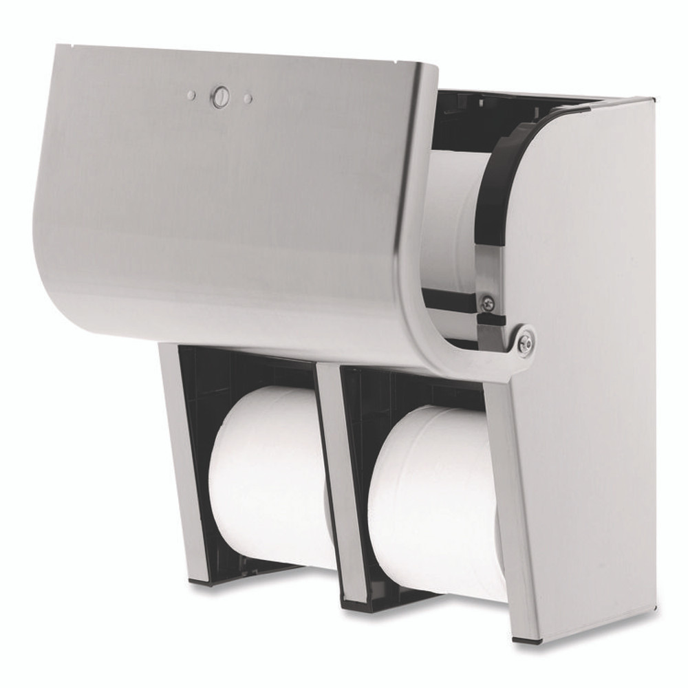 GEORGIA PACIFIC Professional 56748 Compact Quad Vertical Four-Roll Coreless Dispenser, 11.75 x 6.9 x 13.25, Stainless Steel