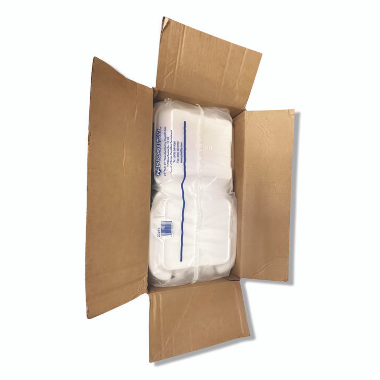 PLASTIFAR SA 12084 Foam Hinged Lid Containers, 9 x 9 x 3, White, Foam, 200/Carton