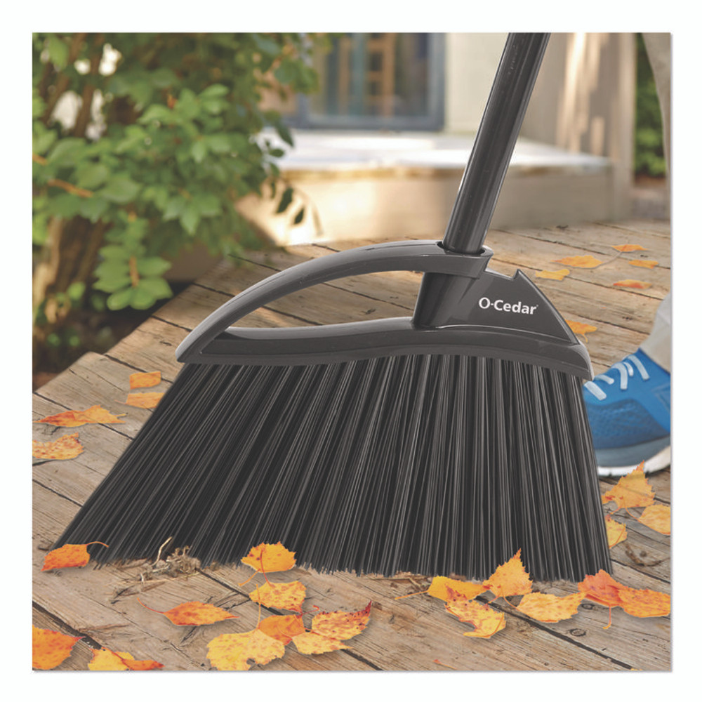 FREUDENBERG HOUSEHOLD PRODUCTS O-Cedar® 168215EA Outdoor PowerCorner Angle Broom, 48" Handle, Black/Gray