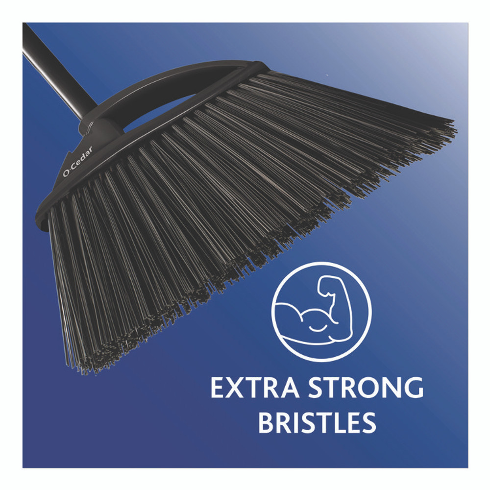 FREUDENBERG HOUSEHOLD PRODUCTS O-Cedar® 168215EA Outdoor PowerCorner Angle Broom, 48" Handle, Black/Gray