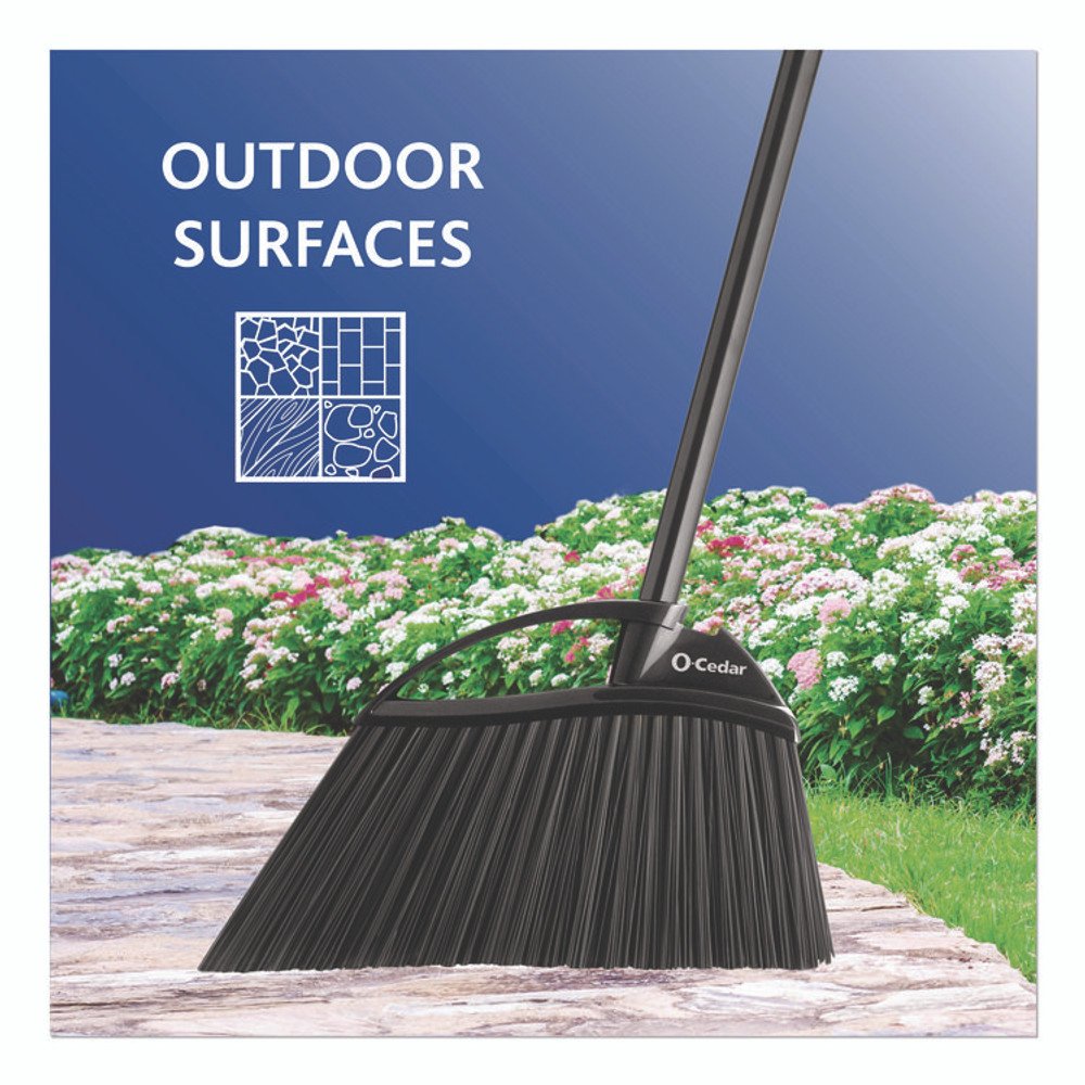 FREUDENBERG HOUSEHOLD PRODUCTS O-Cedar® 168215EA Outdoor PowerCorner Angle Broom, 48" Handle, Black/Gray