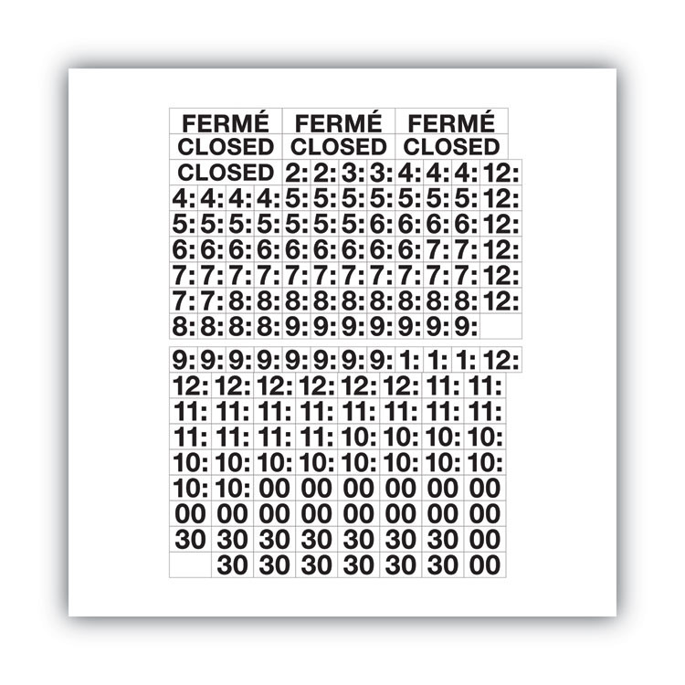 CONSOLIDATED STAMP COSCO 098072 Business Hours Sign Kit, 15 x 19, Red