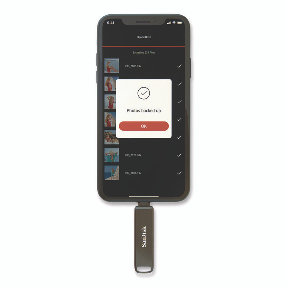 SANDISK CORPORATION IX70N128GAG6 Dual Phone USB 3.2 Type-C/Lightning Flash Drive, 128 GB, Black