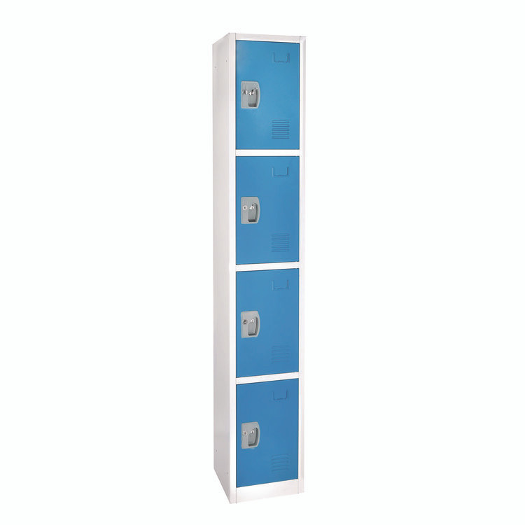 ADIROFFICE I629204BLU Steel Storage Locker, 4 Compartment, 12 x 12 x 72, Blue