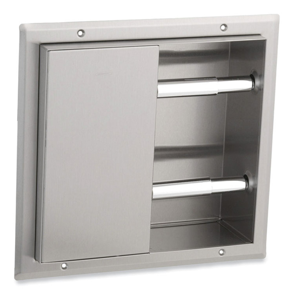 BOBRICK WASHROOM 386 Partition-Mounted Multi-Roll Toilet Tissue Dispenser, 13.25 x 4 x 12.56, Stainless Steel
