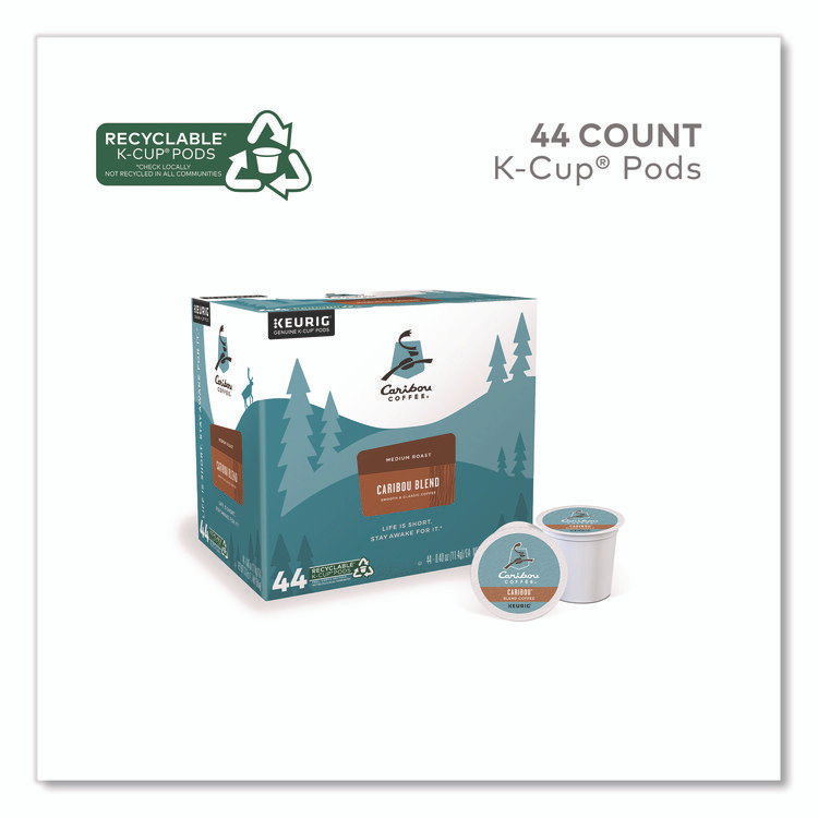 KEURIG DR PEPPER Caribou Coffee® 2124056 Caribou Blend Coffee K-Cups, 0.4 oz, 44/Box