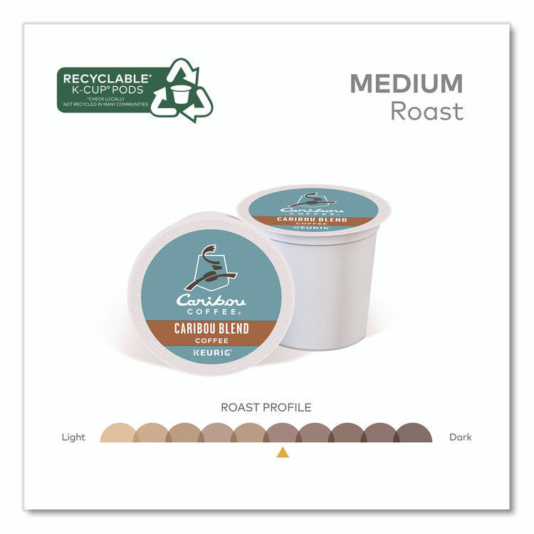 KEURIG DR PEPPER Caribou Coffee® 2124056 Caribou Blend Coffee K-Cups, 0.4 oz, 44/Box
