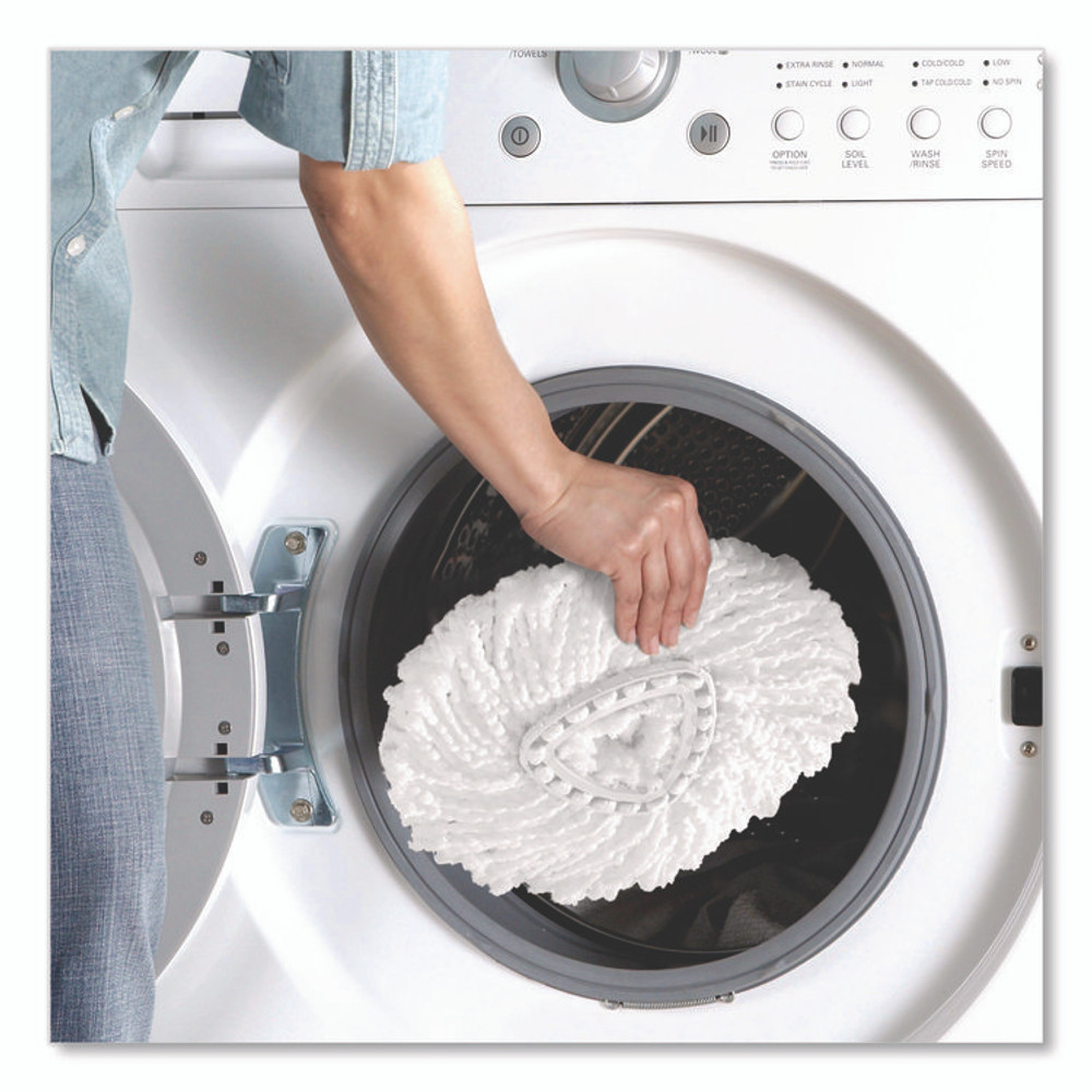 FREUDENBERG HOUSEHOLD PRODUCTS O-Cedar® 172385PK EZWring Spin Mop Refill, Microfiber, Custom Size for EZ Wring Mop Systems, White, 2/Pack