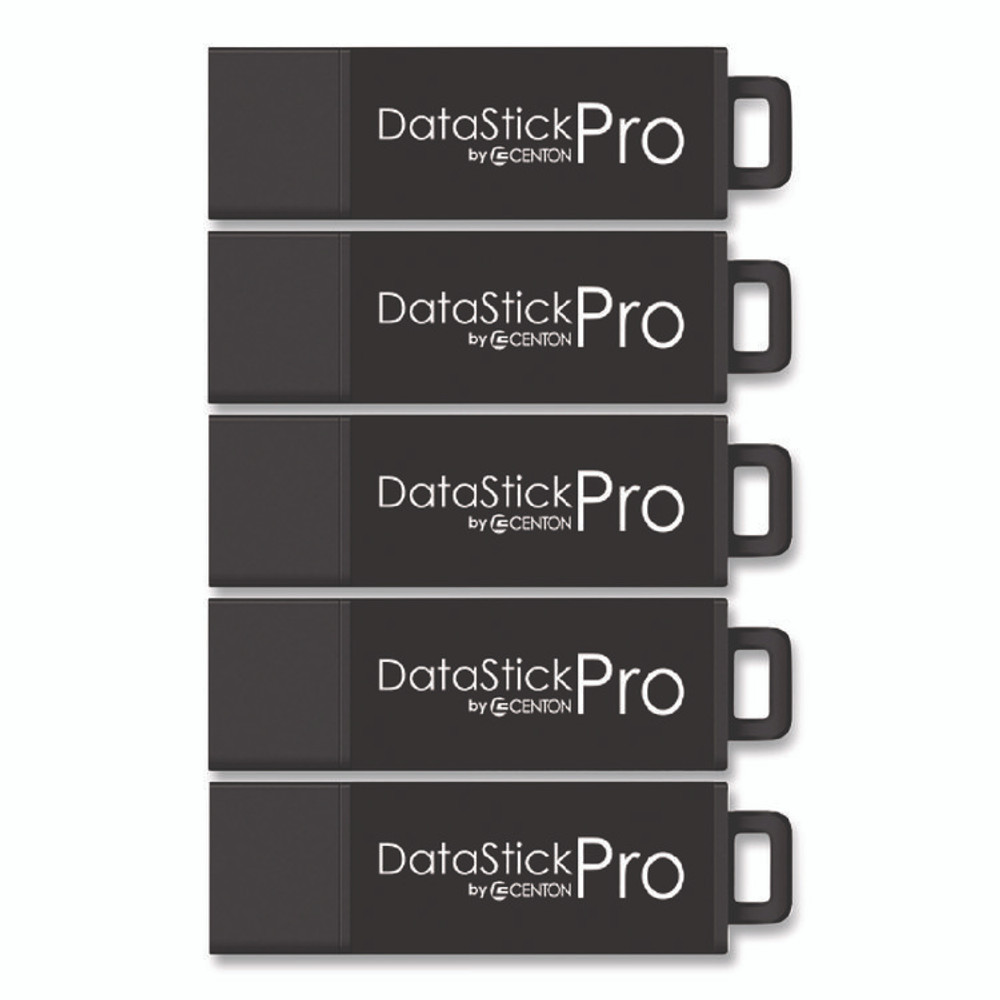 CENTON ELECTRONICS INC. S1U3P6128G5B DataStick Pro USB 3.0 Type A Flash Drive, 128 GB, Black, 5/Pack