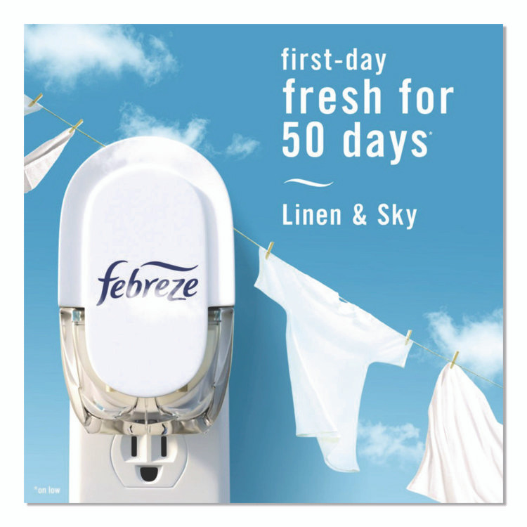 PROCTER & GAMBLE Febreze® 13846 PLUG Air Freshener Refills, Linen and Sky, 2.63 oz, 3/Pack, 6 Packs/Carton