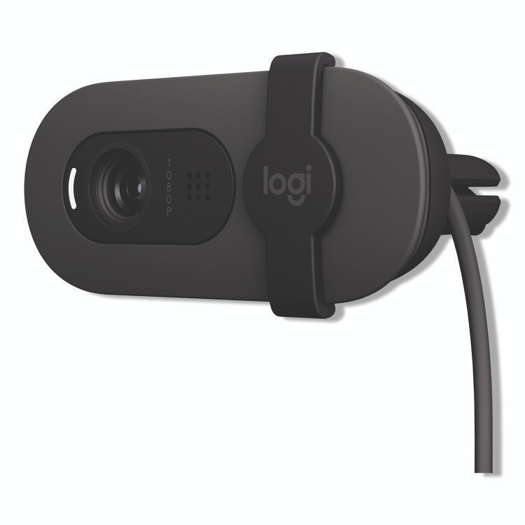 LOGITECH, INC. 960001579 Brio 105 Business Webcam, 1920 pixels x 1080 pixels, 2 Mpixels, Black