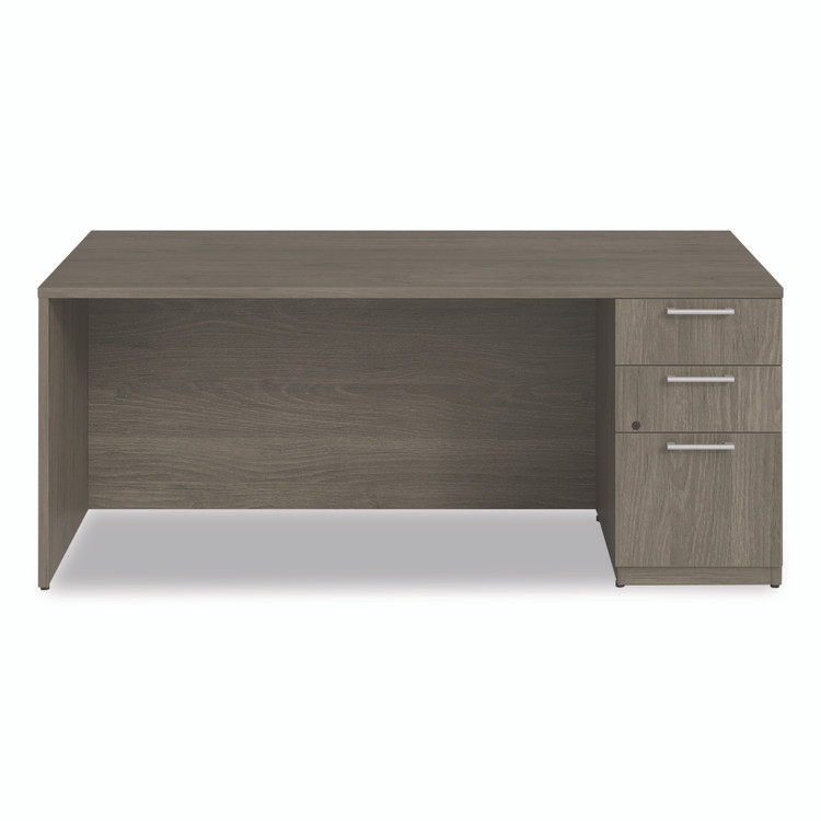 ALERA SVSPR7236WA Alera Seville Series Single Pedestal Desk, Right Pedestal, 72" x 36" x 29", Walnut