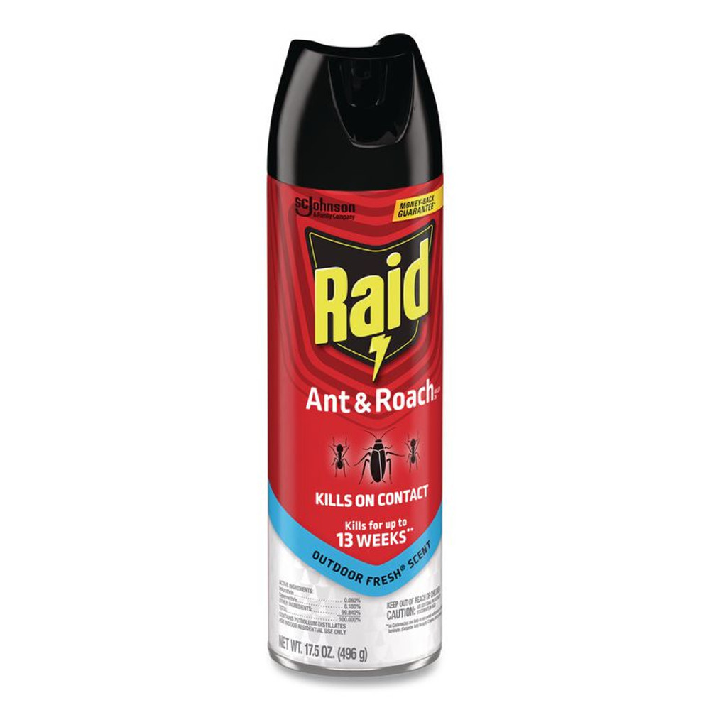 SC JOHNSON Raid® 366000EA Ant and Roach Killer, 17.5 oz Aerosol Spray, Outdoor Fresh
