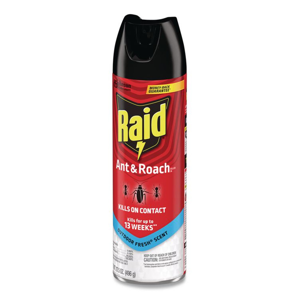 SC JOHNSON Raid® 366000EA Ant and Roach Killer, 17.5 oz Aerosol Spray, Outdoor Fresh