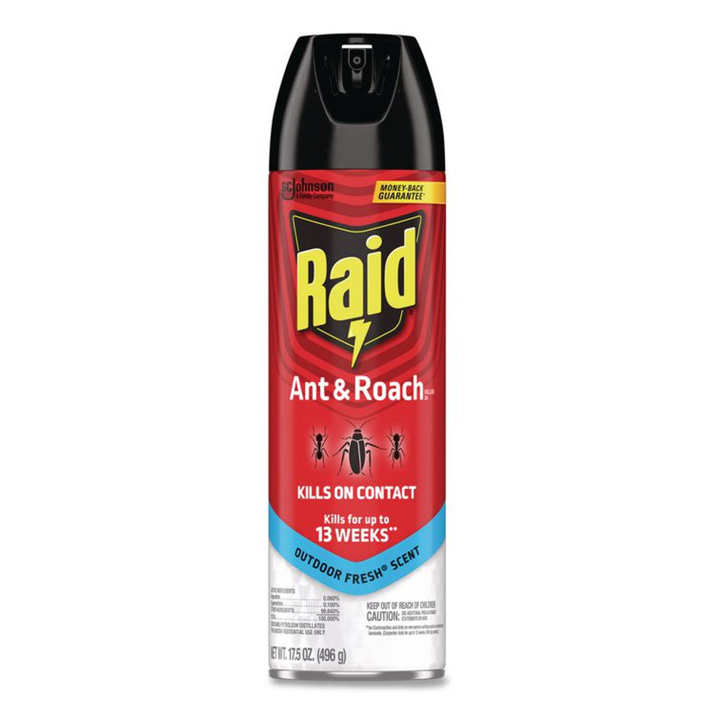 SC JOHNSON Raid® 366000EA Ant and Roach Killer, 17.5 oz Aerosol Spray, Outdoor Fresh