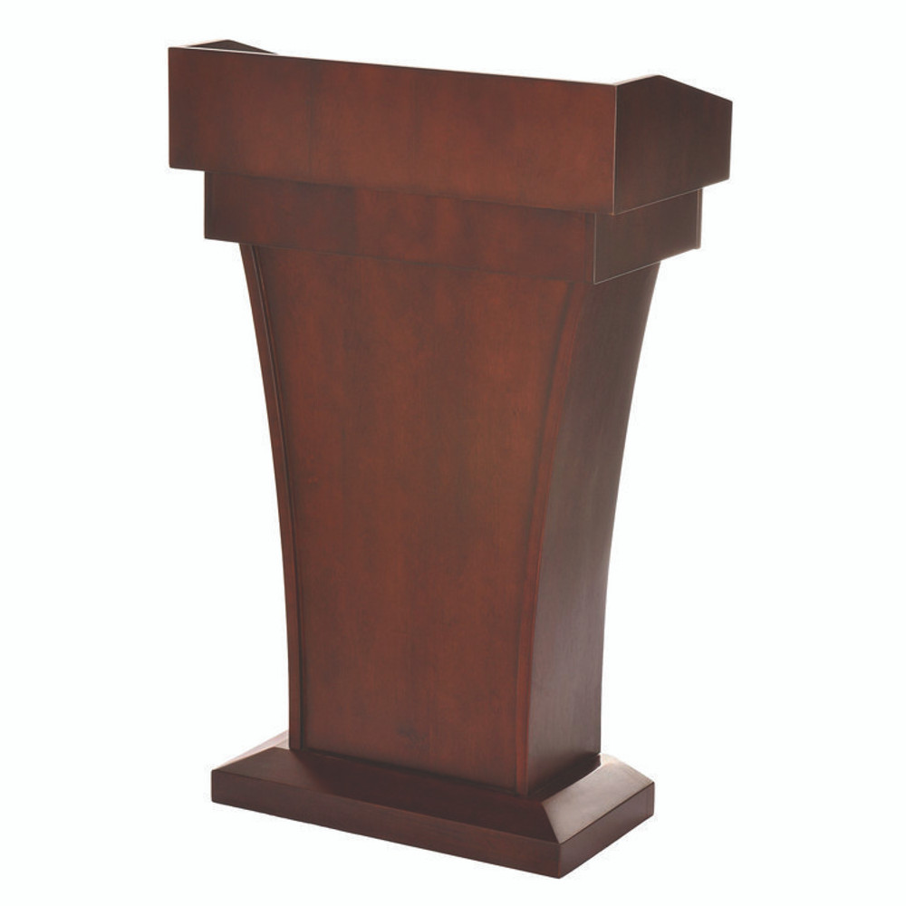ADIROFFICE I661012CH Wood Stand-Up Podium Lectern Speaker Stand with Drawer and Storage Area, 27.55 x 14 x 43.3, Cherry
