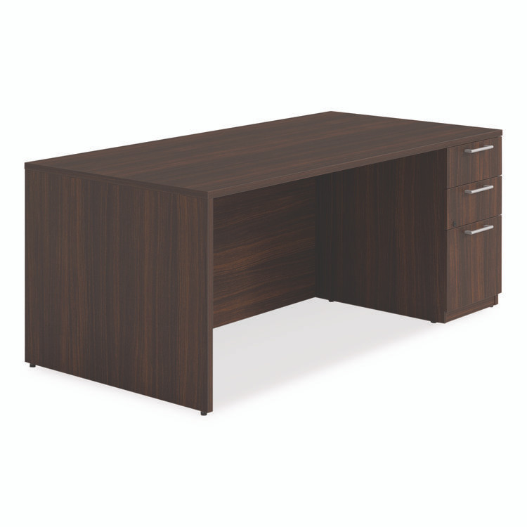 ALERA SVSPR7236MY Alera Seville Series Single Pedestal Desk, Right Pedestal, 72" x 36" x 29", Mahogany