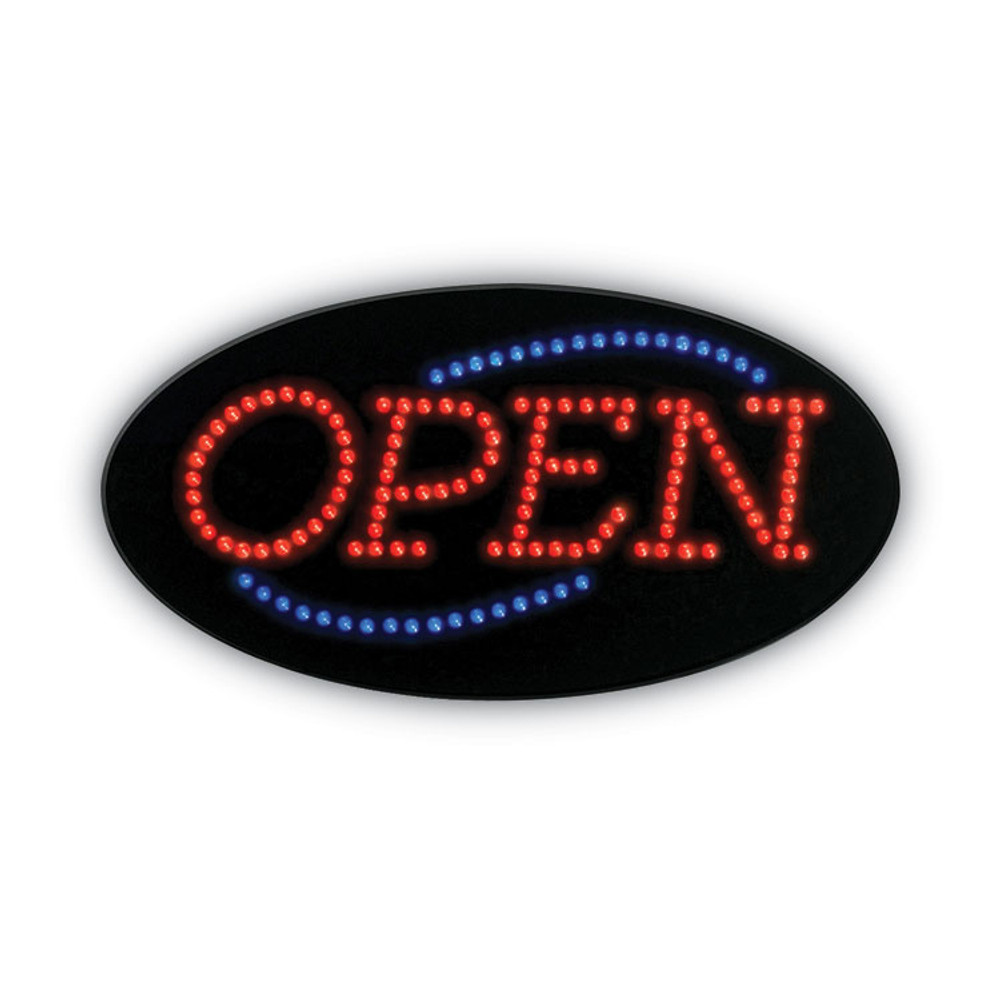 CONSOLIDATED STAMP COSCO 098099 LED OPEN Sign, 10.5 x 20.13, Red and Blue Graphics