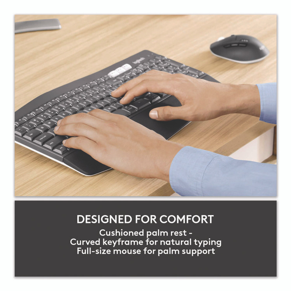 LOGITECH, INC. 920008219 MK850 Performance Wireless Keyboard and Mouse Combo, 2.4 GHz Frequency/33 ft Wireless Range, Black