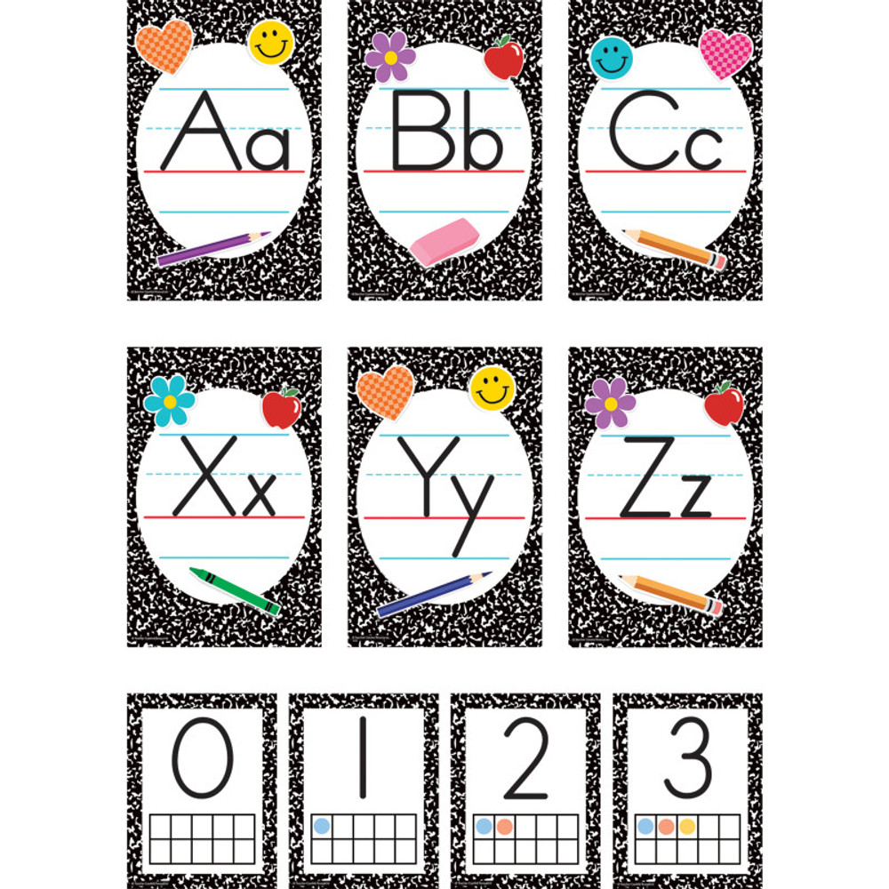 TEACHER CREATED RESOURCES Teacher Created Resources® Cool for School Composition Alphabet Bulletin Board Set, 37 Pieces