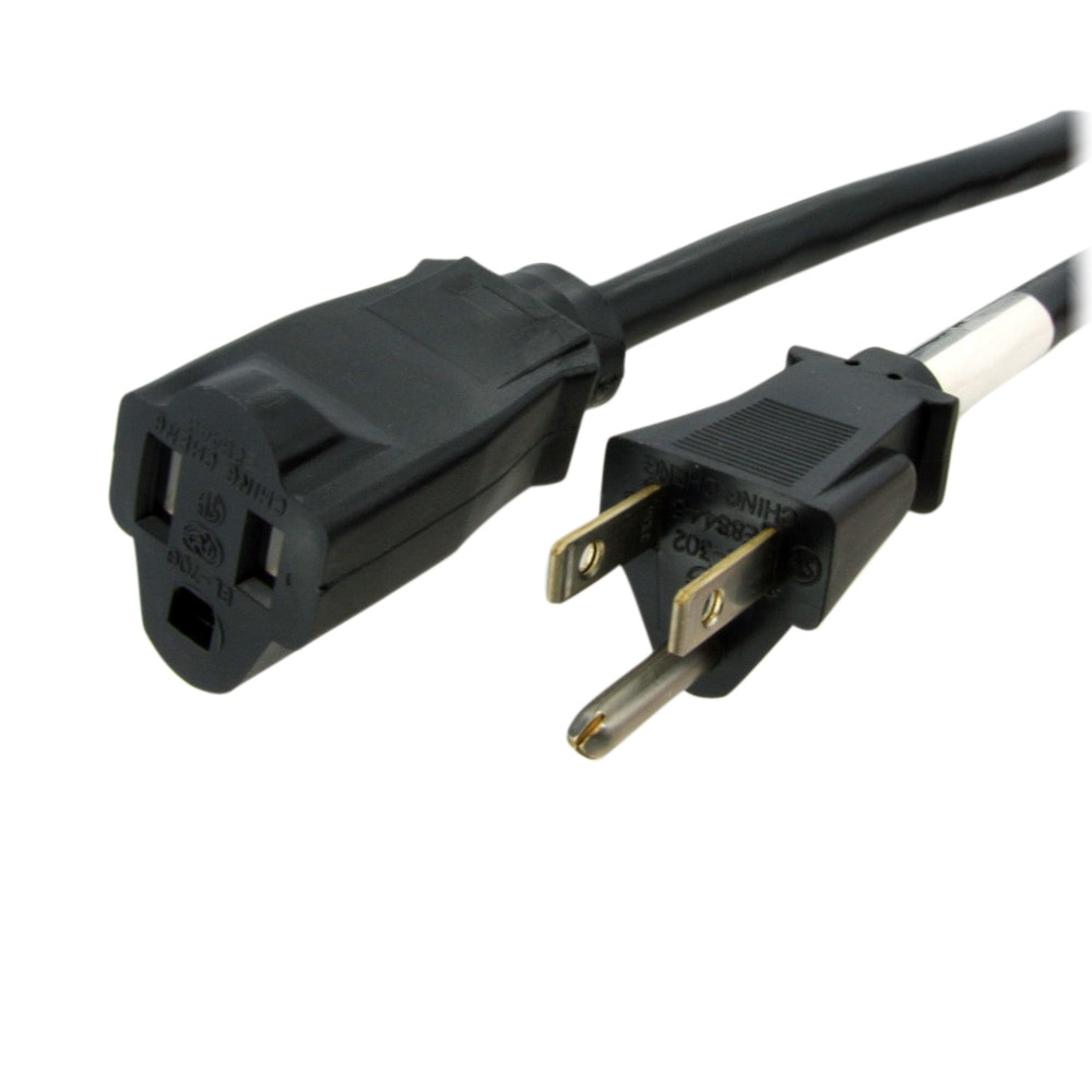 THE IT PROs CHOICE: Designed and built for IT Professionals, this extension cord is backed for life, including free lifetime 24/5 multi-lingual technical assistance  PERFORMANCE AND SAFETY: UL listed (UL62 & UL817) | Fully molded strain relief on connectors for durability | Fire Rating: VW-1 | 3 Conductor extension cord with 100% copper wire | This cable is available in other lengths  SPECS: 20ft (6m) AC Power Cord | NEMA 5-15R to NEMA 5-15P | 16AWG | 125V 13A (Max) | Jacket Type: SJT | Jacket Material: PVC | Black | Temperature Range: 37 deg.F to 140 deg.F (3 deg.C to 60 deg.C) | Cable Outer Diameter: 0.33in (8.5mm)  COMPATIBILITY: PC Power Extension Cord NEMA 5-15P works with North American outlets | Extend a 3-prong power connection from your desktop computer, server, or printer | Replacement power supply cable/cord  POWER EXTENSION CORD: This 20ft (6m) 16AWG AC power extension cable with NEMA 5-15R and NEMA 5-15P connectors is suitable for workstations/home office | Indoor use | Rated to carry 125V at 13A