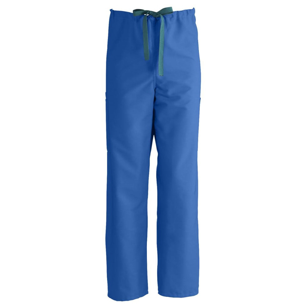 MEDLINE INDUSTRIES, INC. 950JRLLL-CM Medline ComfortEase Unisex Tall Non-Reversible Drawstring Cargo Scrub Pants, Large, Royal Blue
