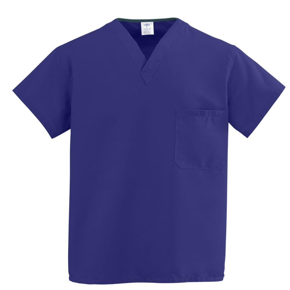 MEDLINE INDUSTRIES, INC. 910JPP4XL-CM Medline ComfortEase Unisex 1-Pocket Reversible Scrub Top, 4X, Purple