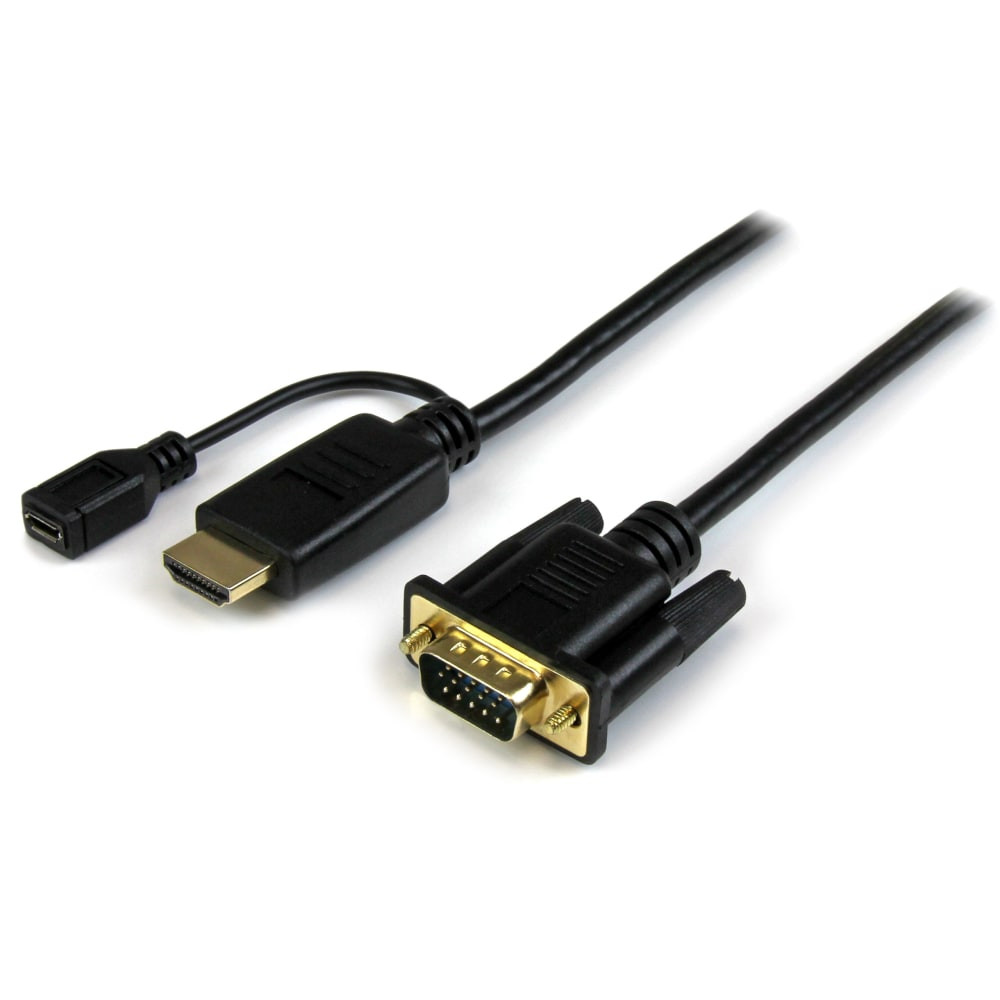 STARTECH.COM HD2VGAMM10  HDMI to VGA Cable - 10 ft / 3m - 1080p - 1920 x 1200 - Active HDMI Cable - Monitor Cable - Computer Cable - 10 ft HDMI/VGA Video Cable for Video Device, Monitor, Projector - First End: 1 x HDMI Male Digital Audio/Video