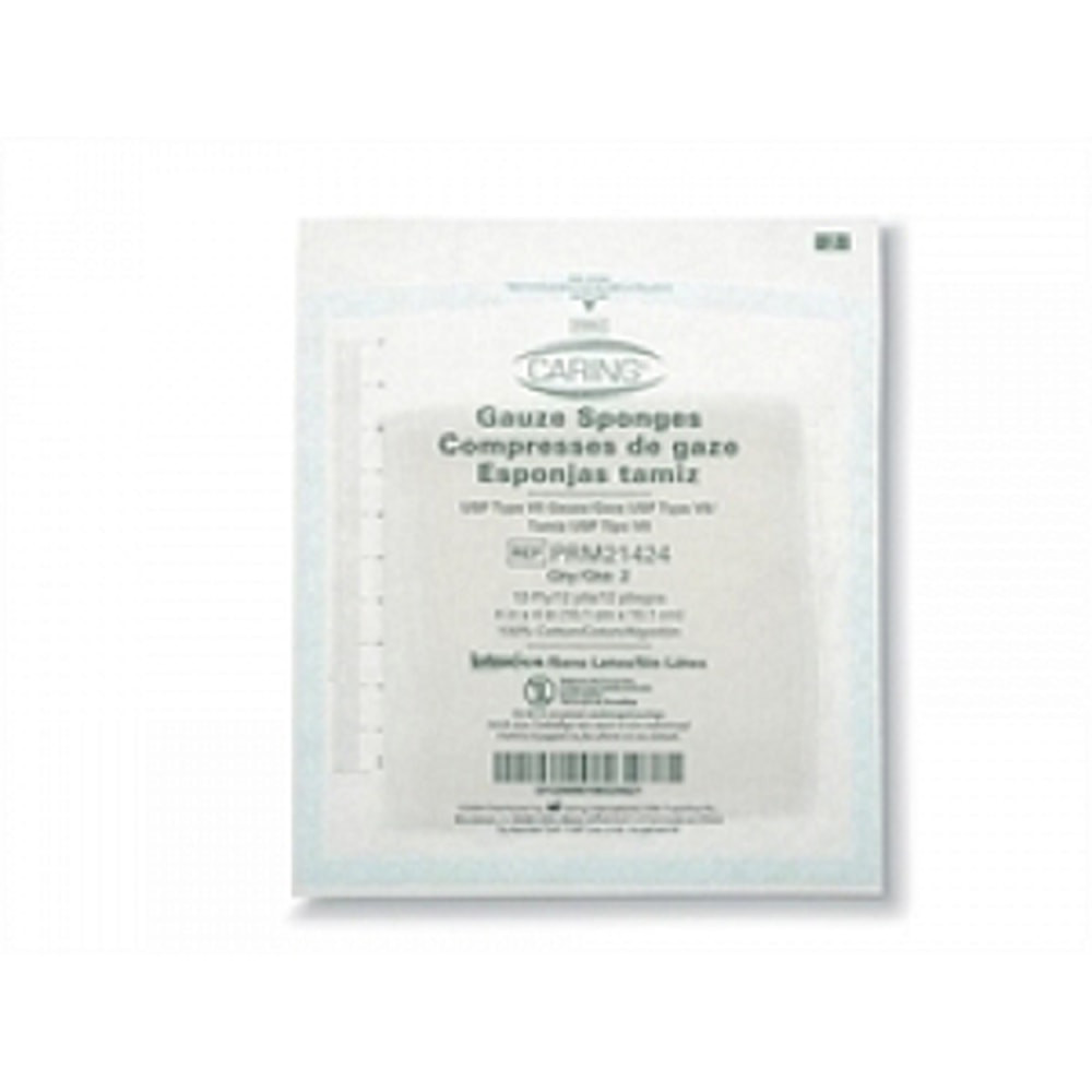 MEDLINE INDUSTRIES, INC. PRM21424 Medline Caring Sterile Woven Gauze Sponges, 12-Ply, 4in x 4in, Case Of 24