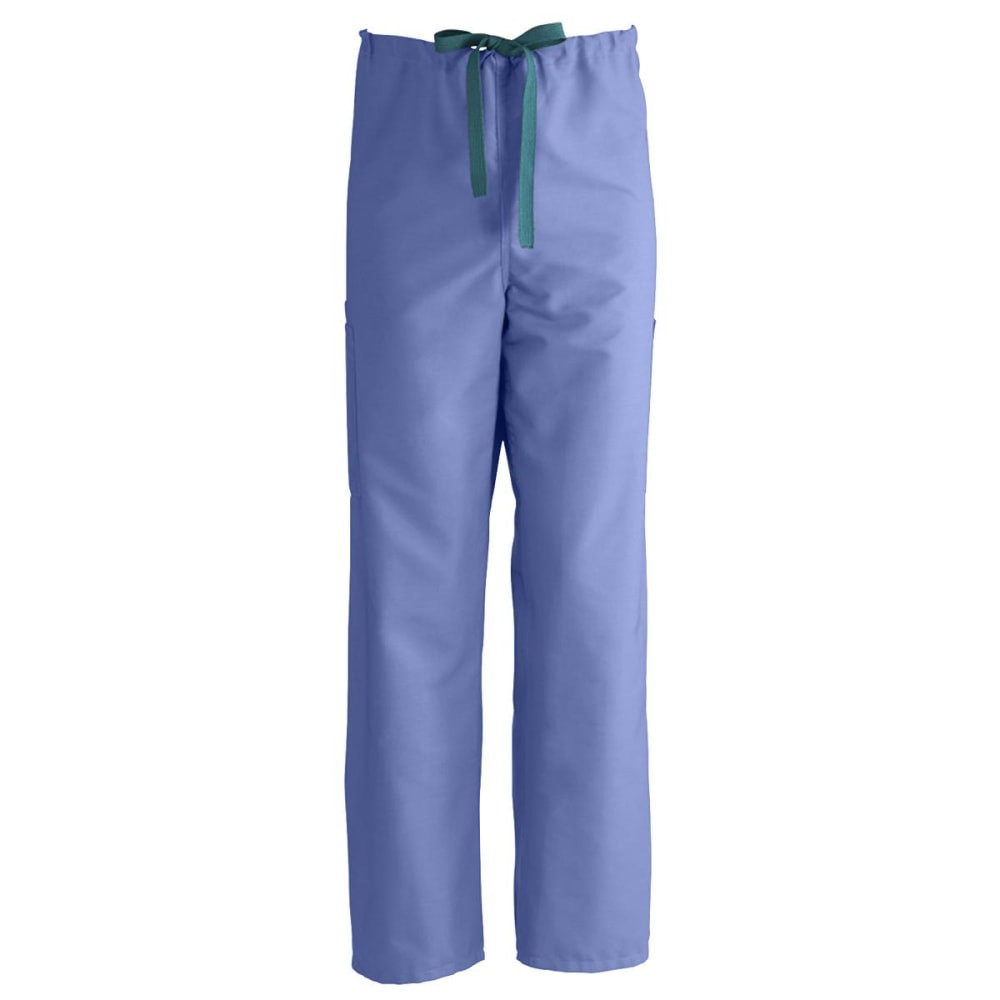 MEDLINE INDUSTRIES, INC. 950JTHXL-CM Medline ComfortEase Unisex Regular Non-Reversible Drawstring Cargo Scrub Pants, XL, Ceil Blue