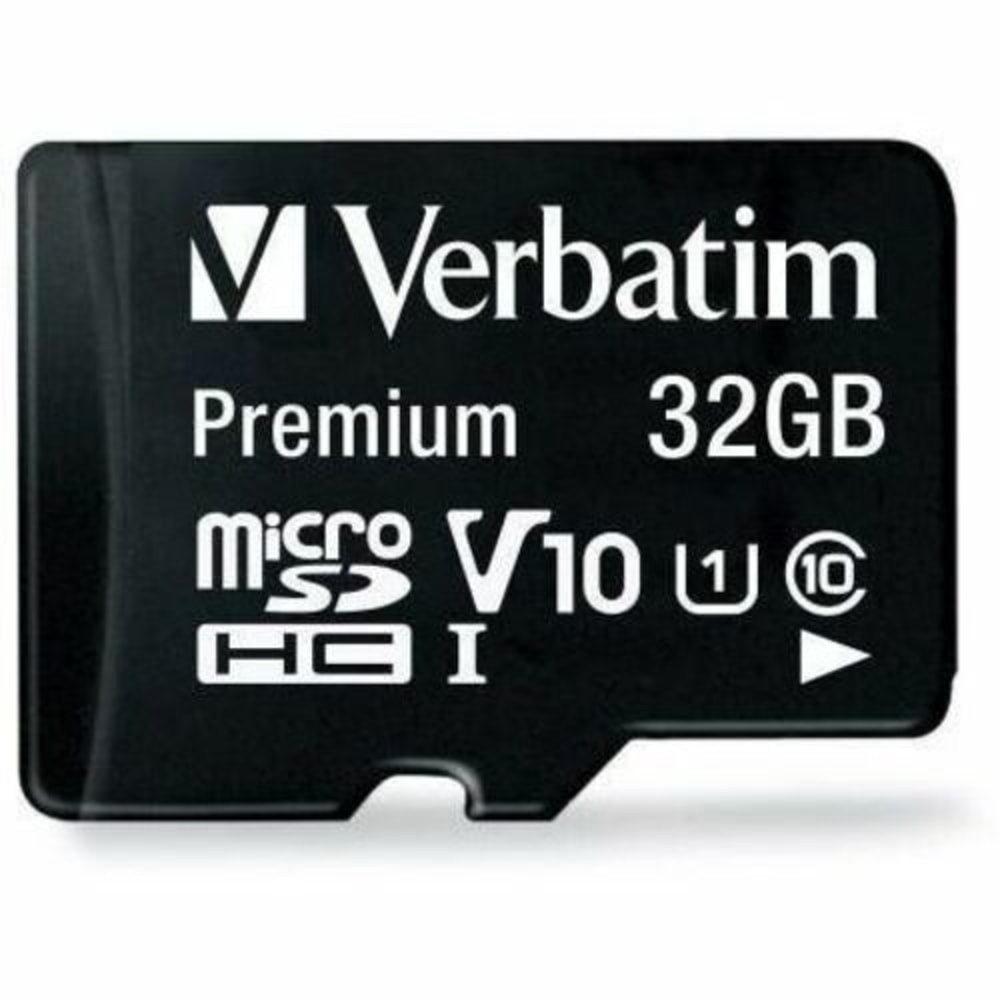 VERBATIM AMERICAS LLC 44083 Verbatim 32GB Premium microSDHC Memory Card with Adapter, UHS-I V10 U1 Class 10 - 32GB