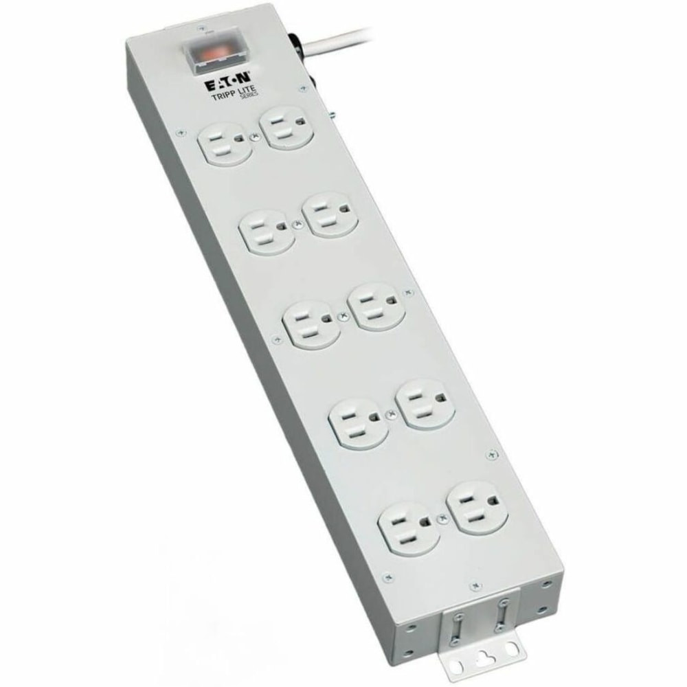 Effective circuit protection. Equipped with a circuit breaker, this power strip automatically disconnects power in case of overload, providing a crucial safety measure for electronic devices.  Flexible cord length. The 4.6 m power cable allows for convenient placement in various settings, making it easy to reach distant outlets.  Reliable power distribution. The power distribution strip is designed with 10 power NEMA 5-15 outlets, allowing multiple devices to operate concurrently without compromising performance.  High current capacity. With the ability to handle up to 15 A of current, this power strip is suitable for powering high-demand devices efficiently.  Extensive compliance standards. Compliant with UL, cUL, and RoHS standards, this product ensures a safe and environmentally friendly solution for power distribution.  Helps save energy - designed to limit the energy used by other products, potentially helping you reduce your carbon footprint and save money.