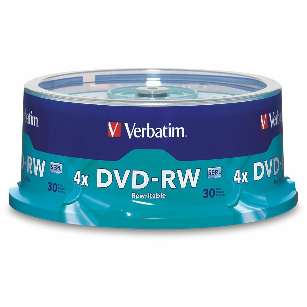 VERBATIM AMERICAS LLC 95179 Verbatim DVD-RW Rewritable Media Spindle, 4.7GB/120 Minutes, Pack Of 30